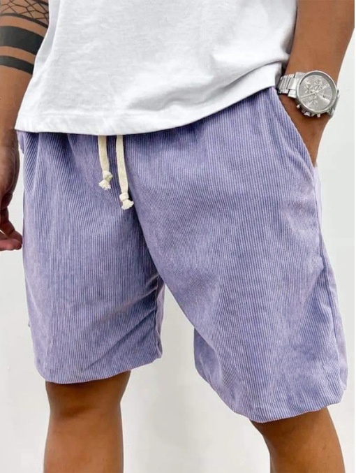 Men's Corduroy Shorts With Drawstring Fashion Casual Pockets Pants Summer – Image 7