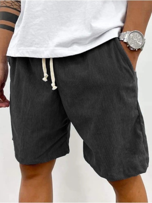 Men's Corduroy Shorts With Drawstring Fashion Casual Pockets Pants Summer – Image 8