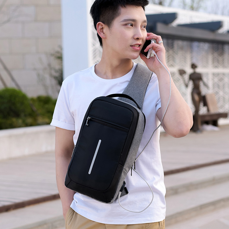 Anti-theft USB charging chest bag with you – Image 5