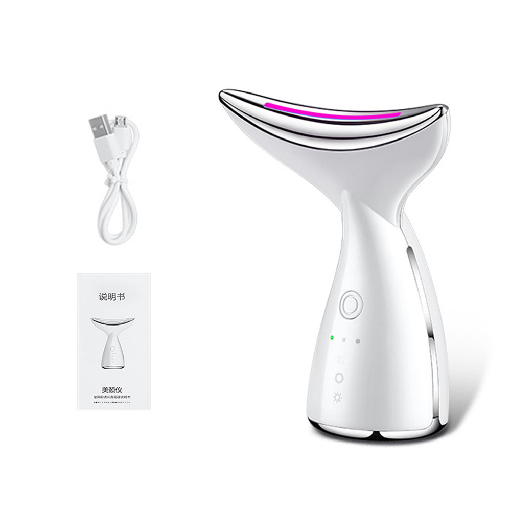 EMS Microcurrent Neck Face Beauty Device With 3 Colors LED Photon Therapy Skin Tighten Reduce Double Chin Face Lifting Devices – Image 8