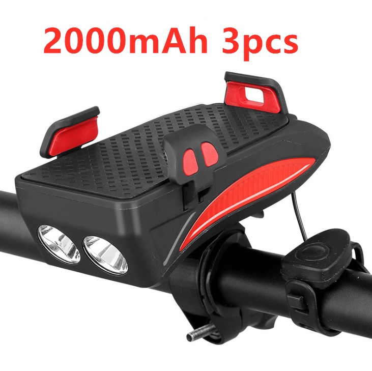 Motorcycle Bicycle Phone Holder Support Charging For Cell Phone With Bike Bell Power Bank Bicycle Front Lamp Flashlight – Image 7