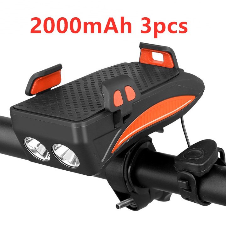 Motorcycle Bicycle Phone Holder Support Charging For Cell Phone With Bike Bell Power Bank Bicycle Front Lamp Flashlight – Image 2