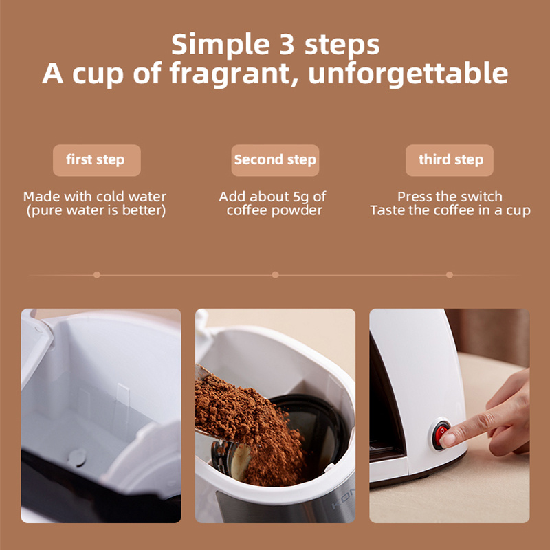 New Coffee Machine Fully Automatic Home Office Mini American Small Portable Coffee Maker – Image 4