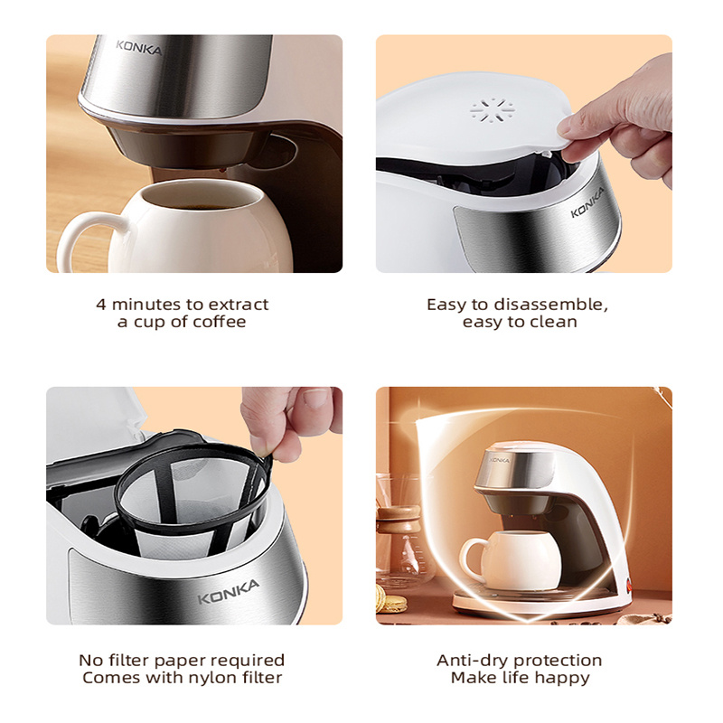 New Coffee Machine Fully Automatic Home Office Mini American Small Portable Coffee Maker – Image 2