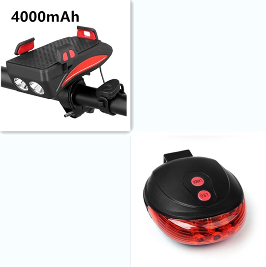 Motorcycle Bicycle Phone Holder Support Charging For Cell Phone With Bike Bell Power Bank Bicycle Front Lamp Flashlight – Image 9