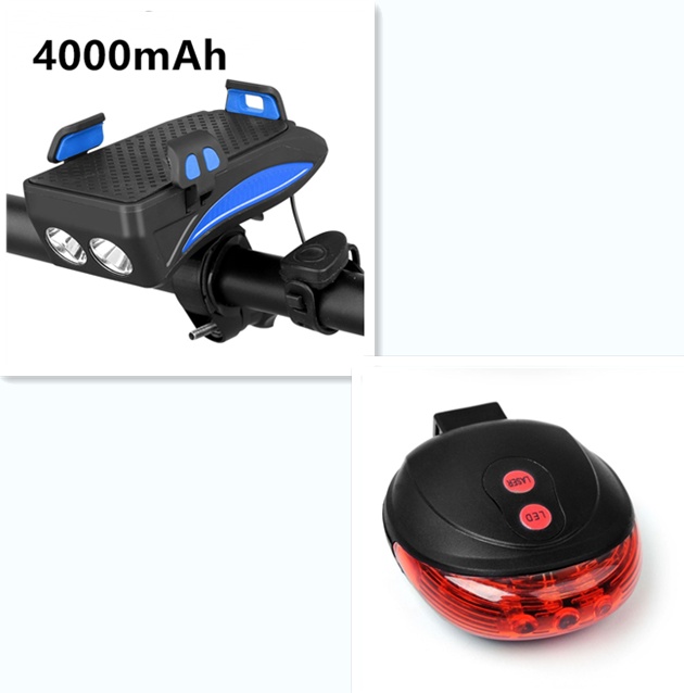 Motorcycle Bicycle Phone Holder Support Charging For Cell Phone With Bike Bell Power Bank Bicycle Front Lamp Flashlight – Image 3