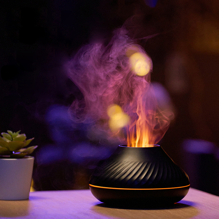 Newest RGB Flame Aroma Diffuser 130Ml 3d Colorful Flame Humidifier Fire Volcano Diffuser Flame – Image 5