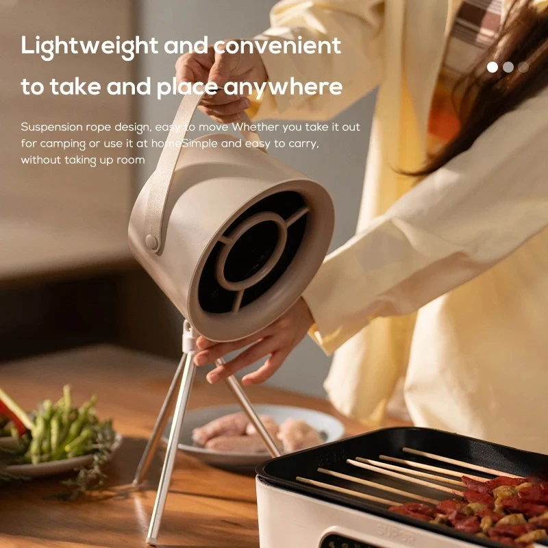 2024 New Portable Desktop Exhaust Fan Small Kitchen Hood Extractor Barbecue USB Charging Desktop Range Hoods Mini Suction Cooker Hood Kitchen Gadgets – Image 2