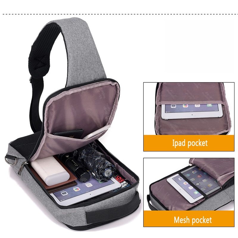 Anti-theft USB charging chest bag with you – Image 6