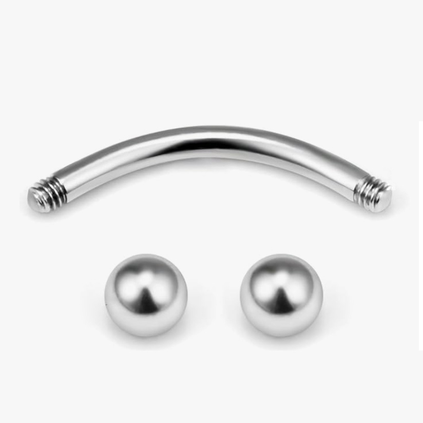 Stainless Steel Brow Nail Curved Rod Ball Piercing Jewelry – Image 4