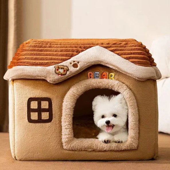 Fully Enclosed Pet House For Fall And Winter Cozy Kennel For Dogs And Cats – Image 2