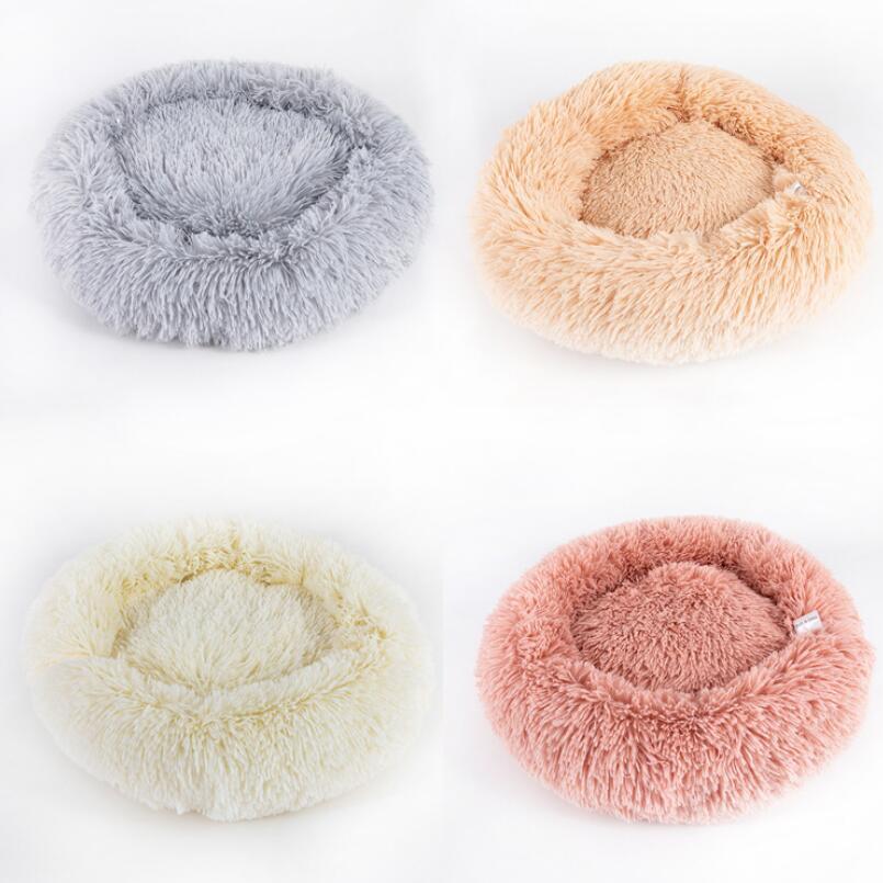 Dog Beds For Small Dogs Round Plush Cat Litter Kennel Pet Nest Mat Puppy Beds – Image 2