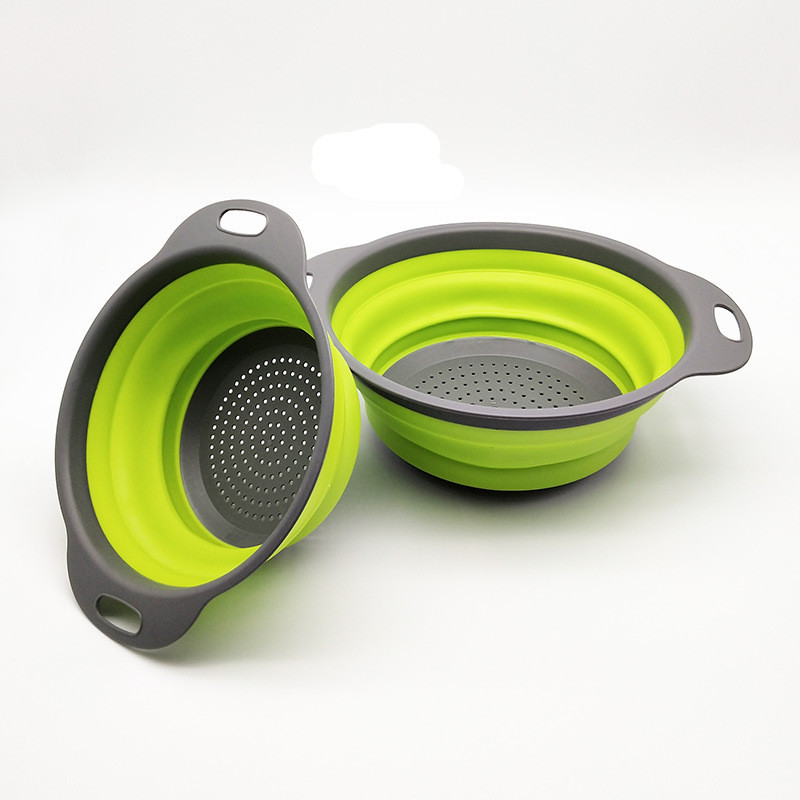 Foldable Silicone Colander Fruit Vegetable Washing Drain Basket Strainer Kitchen Collapsible Silicone Colander Baskets – Image 8