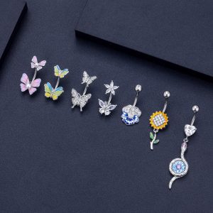 New Zircon Navel Stud Drop Oil Piercing Jewelry