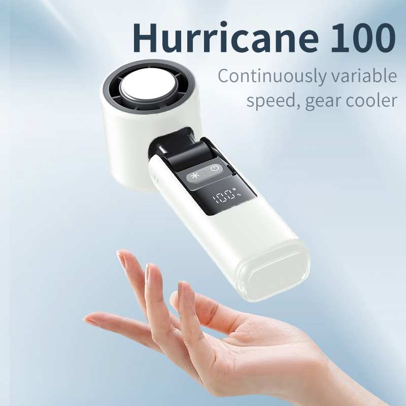Portable Handheld Fan, Speed Adjustable Turbo Mini Fan, Reduced Temperature Mode, Rechargeable Digital Display Foldable Personal Fan With Night Light, Suitable For Women Men Outdoor – Image 3