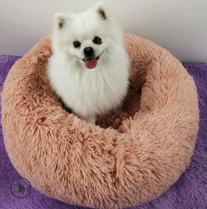 Dog Beds For Small Dogs Round Plush Cat Litter Kennel Pet Nest Mat Puppy Beds – Image 4