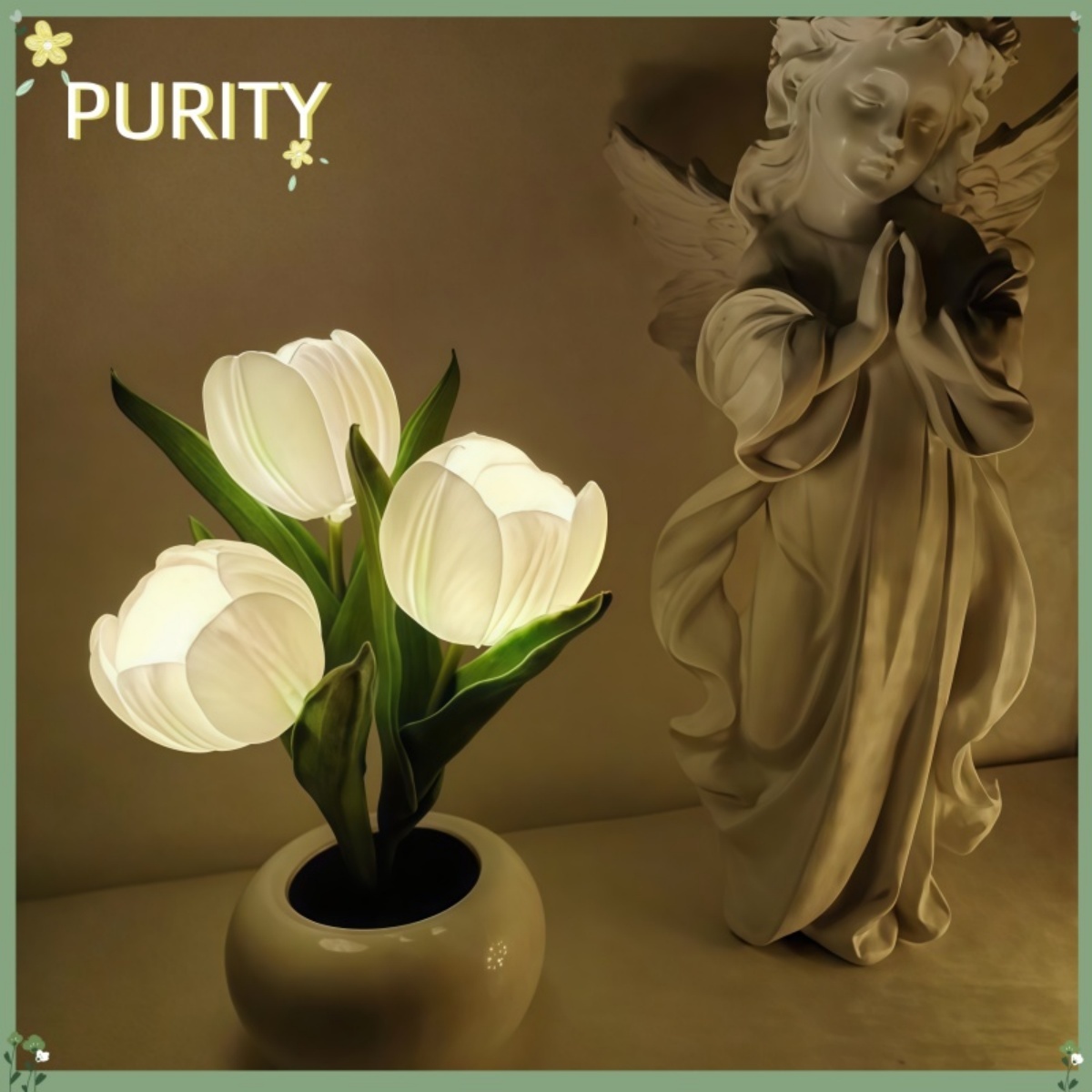 Tulip Lamp - LED Replica Tulip Table Lamp With Flower Vase For Desktop Decoration,Suitable For Home,living Room,desktop Decoration,holiday Gifts,atmosphere Decoration Lamps,Powered By USB – Image 5