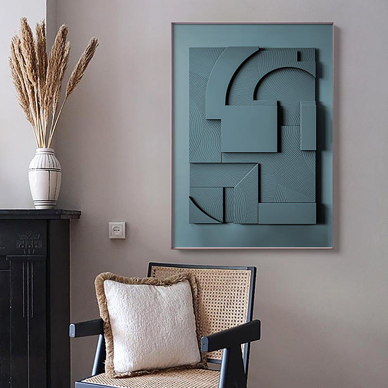 Three-dimensional Abstract Silent Style Geometric Morandi Hanging Painting – Image 2