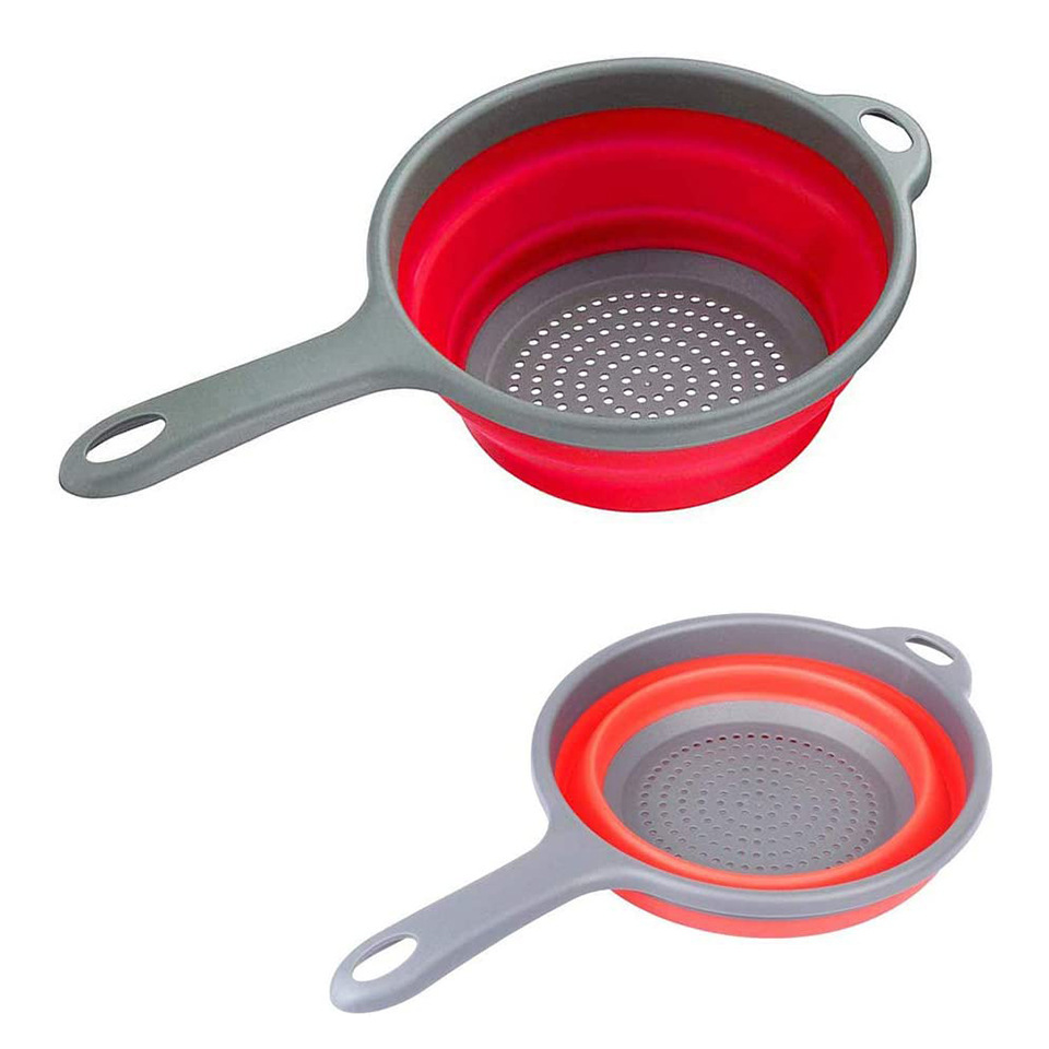 Foldable Silicone Colander Fruit Vegetable Washing Drain Basket Strainer Kitchen Collapsible Silicone Colander Baskets – Image 5