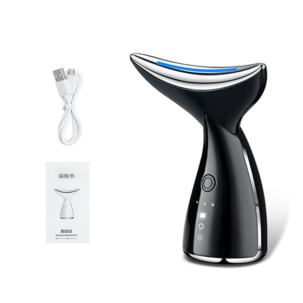 EMS Microcurrent Neck Face Beauty Device With 3 Colors LED Photon Therapy Skin Tighten Reduce Double Chin Face Lifting Devices – Image 4