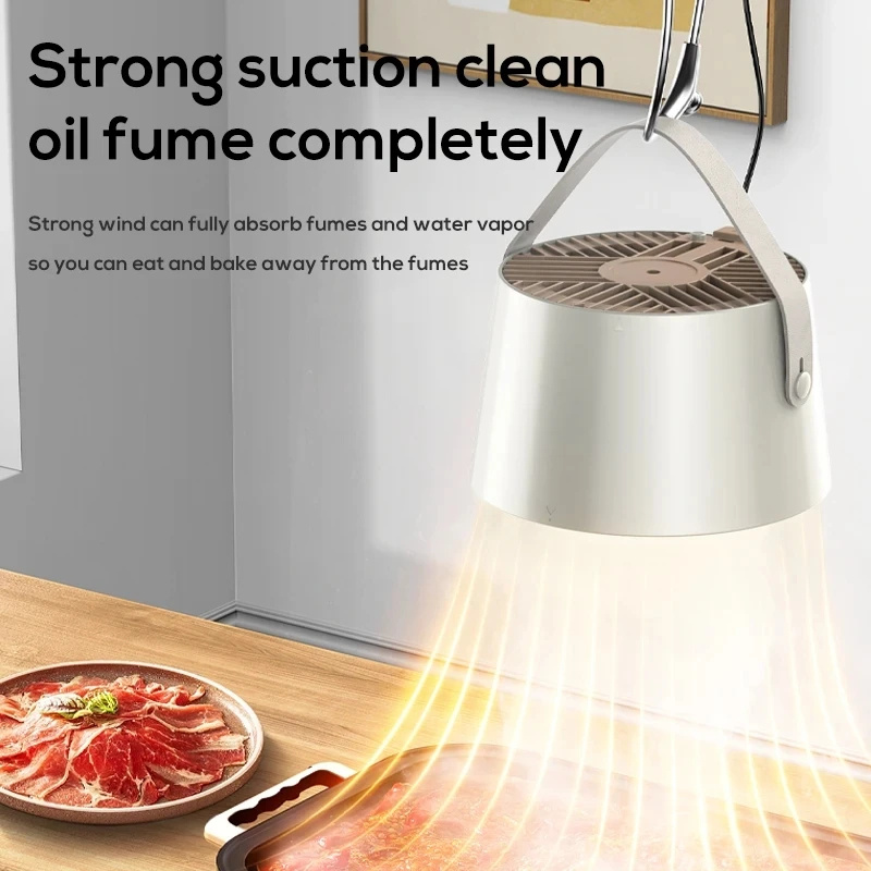 2024 New Portable Desktop Exhaust Fan Small Kitchen Hood Extractor Barbecue USB Charging Desktop Range Hoods Mini Suction Cooker Hood Kitchen Gadgets – Image 4