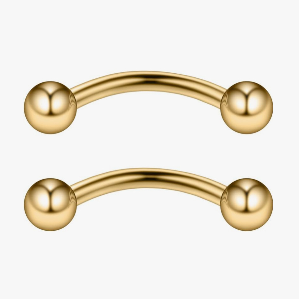Stainless Steel Brow Nail Curved Rod Ball Piercing Jewelry – Image 3