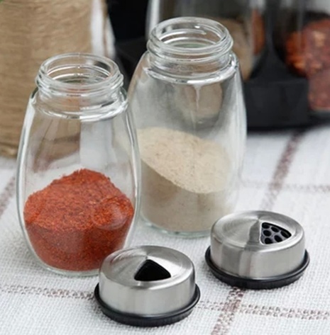 7pcs/set Condiment Set Pepper and Salt Cruet glass Kitchen Spice Rack Set,6pcs Jars + 1pc Rack,cooking tools high quality. – Image 3