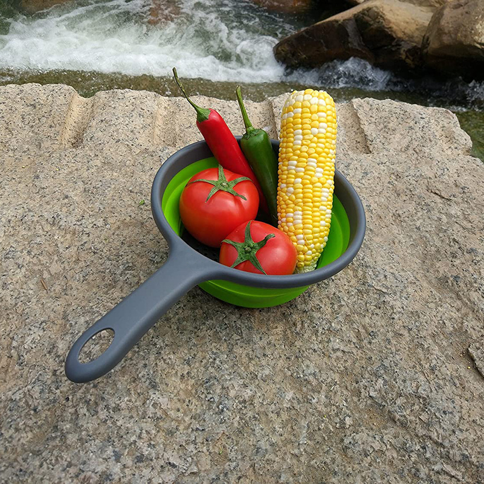 Foldable Silicone Colander Fruit Vegetable Washing Drain Basket Strainer Kitchen Collapsible Silicone Colander Baskets – Image 3