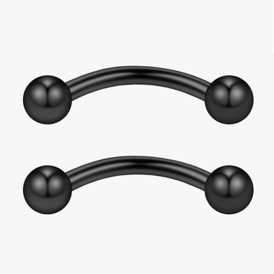 Stainless Steel Brow Nail Curved Rod Ball Piercing Jewelry – Image 2