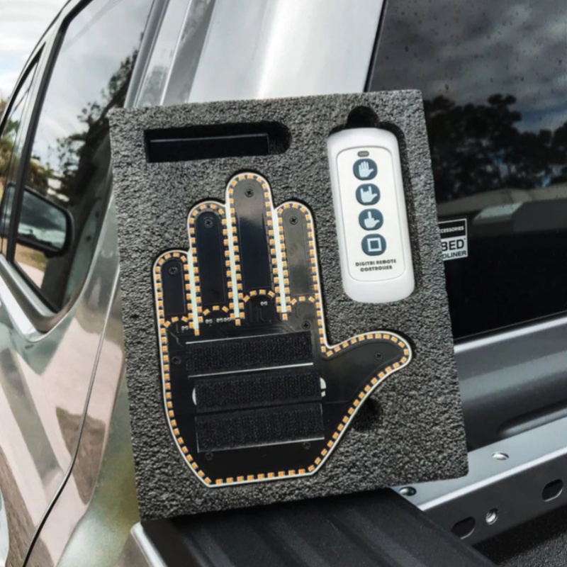 Funny New LED Illuminated Gesture Light Car Finger Light With Remote Road Rage Signs Middle Finger Gesture Light Hand Lamp – Image 5
