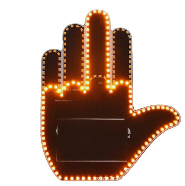 Funny New LED Illuminated Gesture Light Car Finger Light With Remote Road Rage Signs Middle Finger Gesture Light Hand Lamp – Image 6