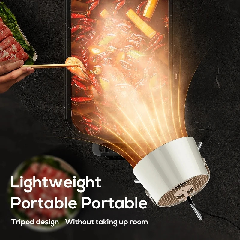 2024 New Portable Desktop Exhaust Fan Small Kitchen Hood Extractor Barbecue USB Charging Desktop Range Hoods Mini Suction Cooker Hood Kitchen Gadgets – Image 9