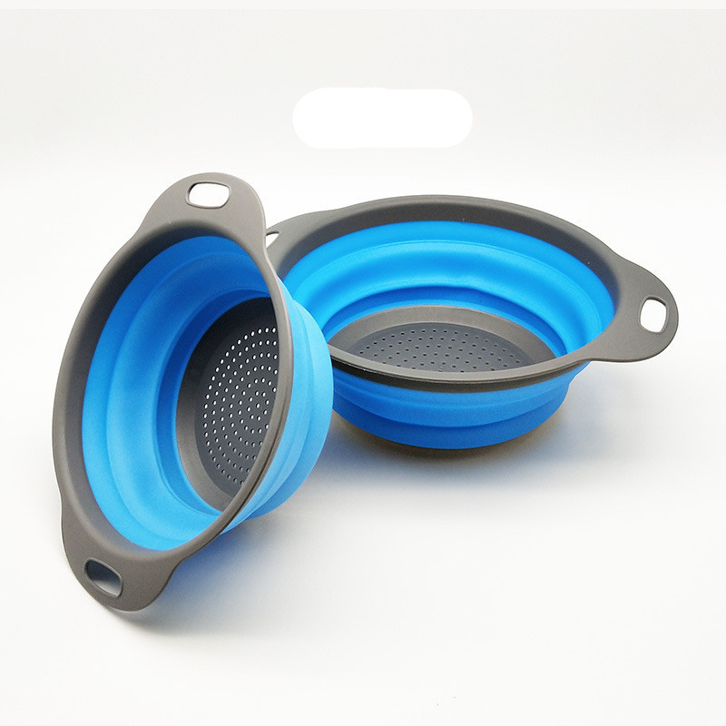 Foldable Silicone Colander Fruit Vegetable Washing Drain Basket Strainer Kitchen Collapsible Silicone Colander Baskets – Image 6