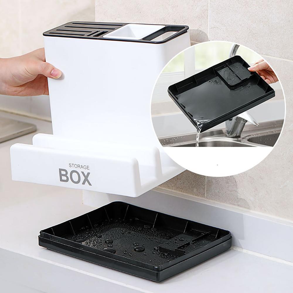 Tableware Storage Holders Kitchen Knife Plastic Storages Racks For Kitchen Convenience Cabinet Kitchen Gadgets – Image 4