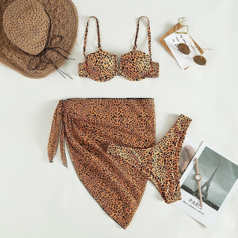 Three-piece Floral Bikini Beach Dress – Image 8