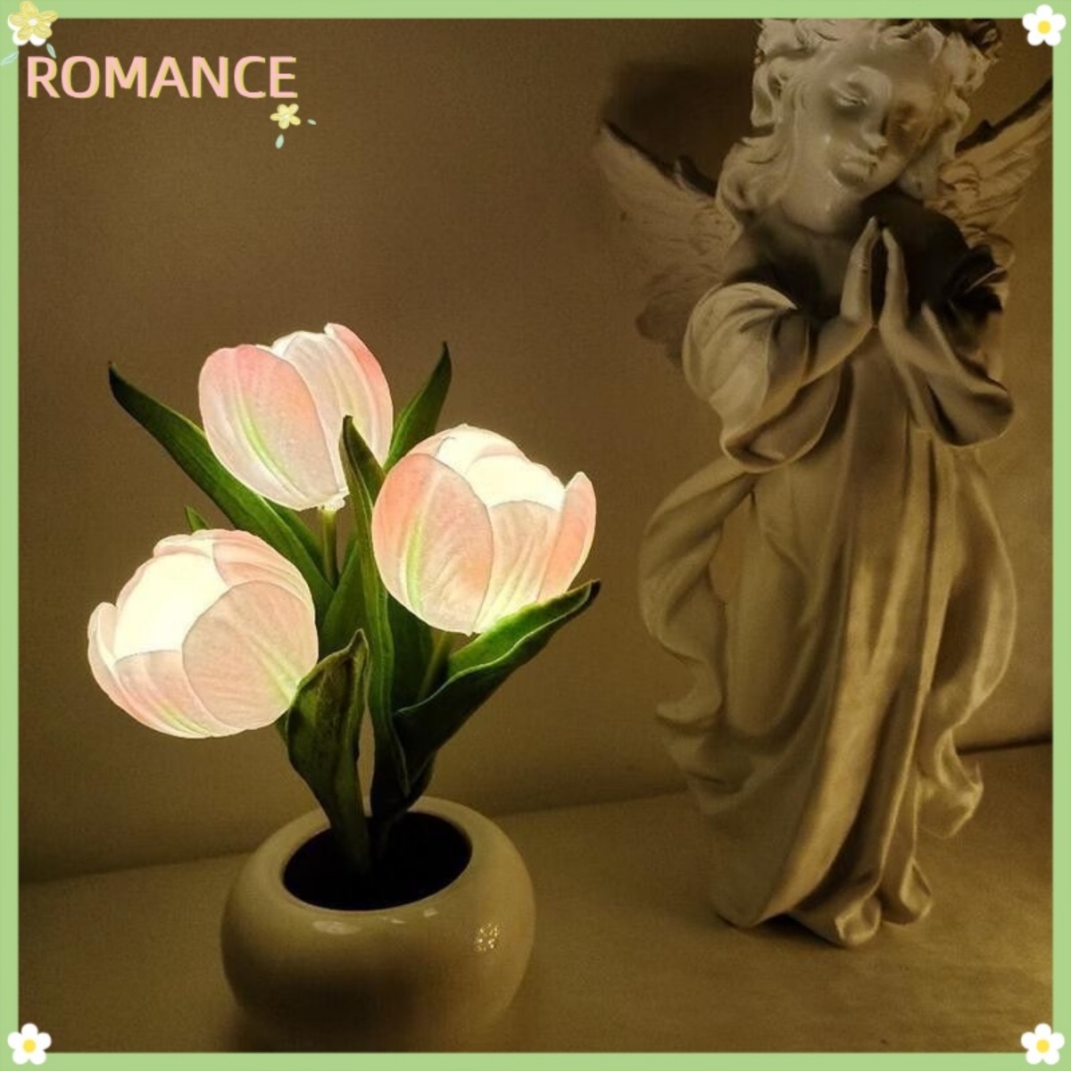 Tulip Lamp - LED Replica Tulip Table Lamp With Flower Vase For Desktop Decoration,Suitable For Home,living Room,desktop Decoration,holiday Gifts,atmosphere Decoration Lamps,Powered By USB – Image 4