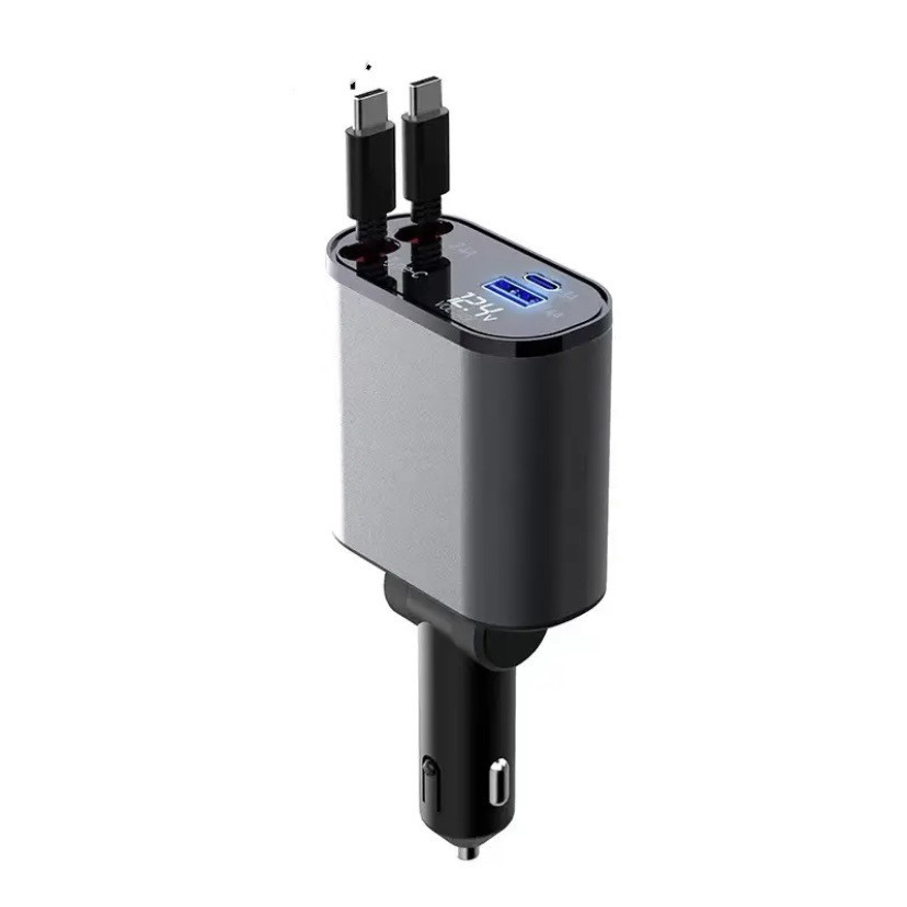 Metal Car Charger 100W Super Fast Charging Car Cigarette Lighter USB And TYPE-C Adapter – Image 7