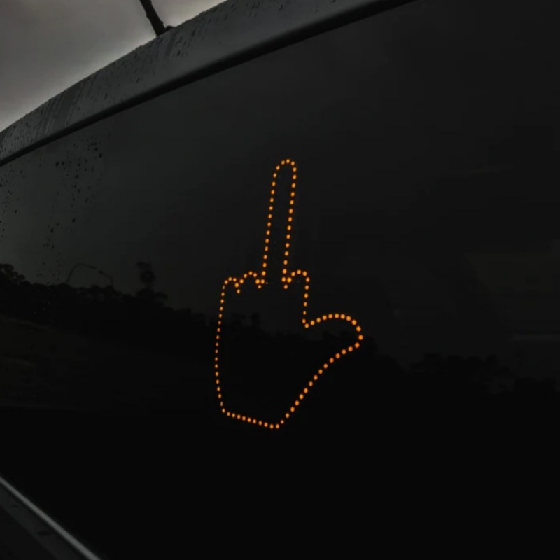 Funny New LED Illuminated Gesture Light Car Finger Light With Remote Road Rage Signs Middle Finger Gesture Light Hand Lamp – Image 3