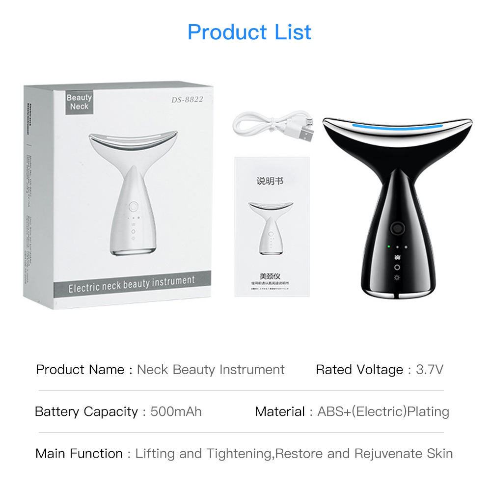 EMS Microcurrent Neck Face Beauty Device With 3 Colors LED Photon Therapy Skin Tighten Reduce Double Chin Face Lifting Devices – Image 10