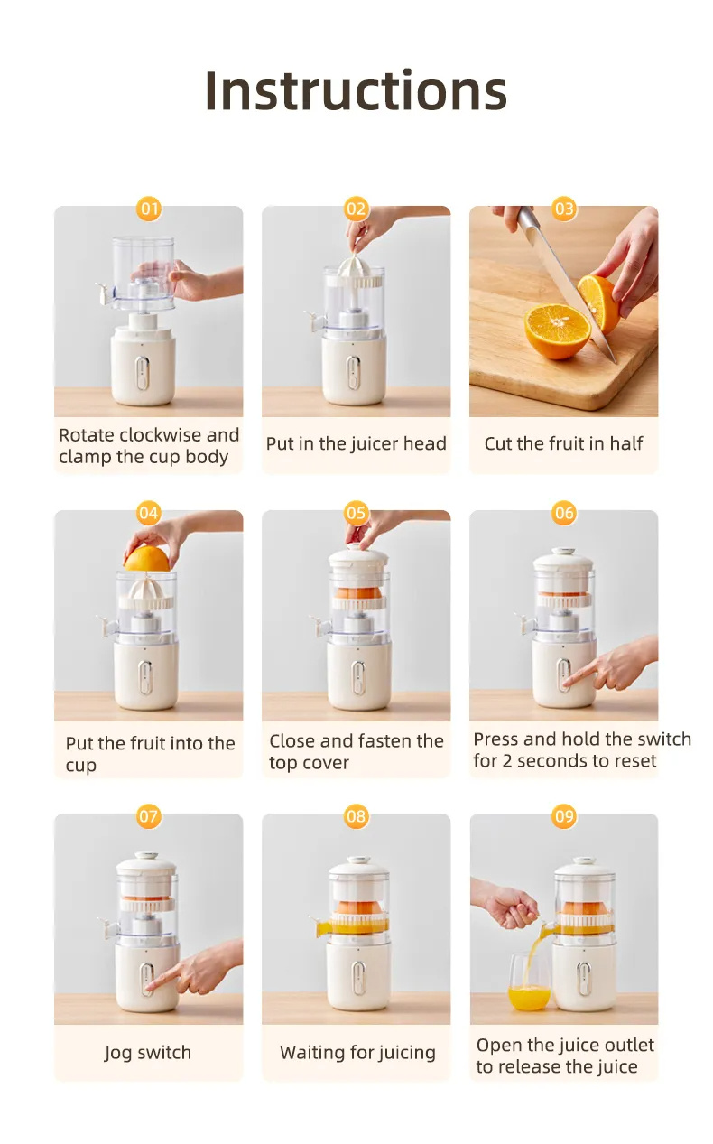 Multifunctional Wireless Electric Juicer Steel Orange Lemon Blender USB Portable Mini Fruit Squeezer Pressure Juicer Kitchen – Image 5