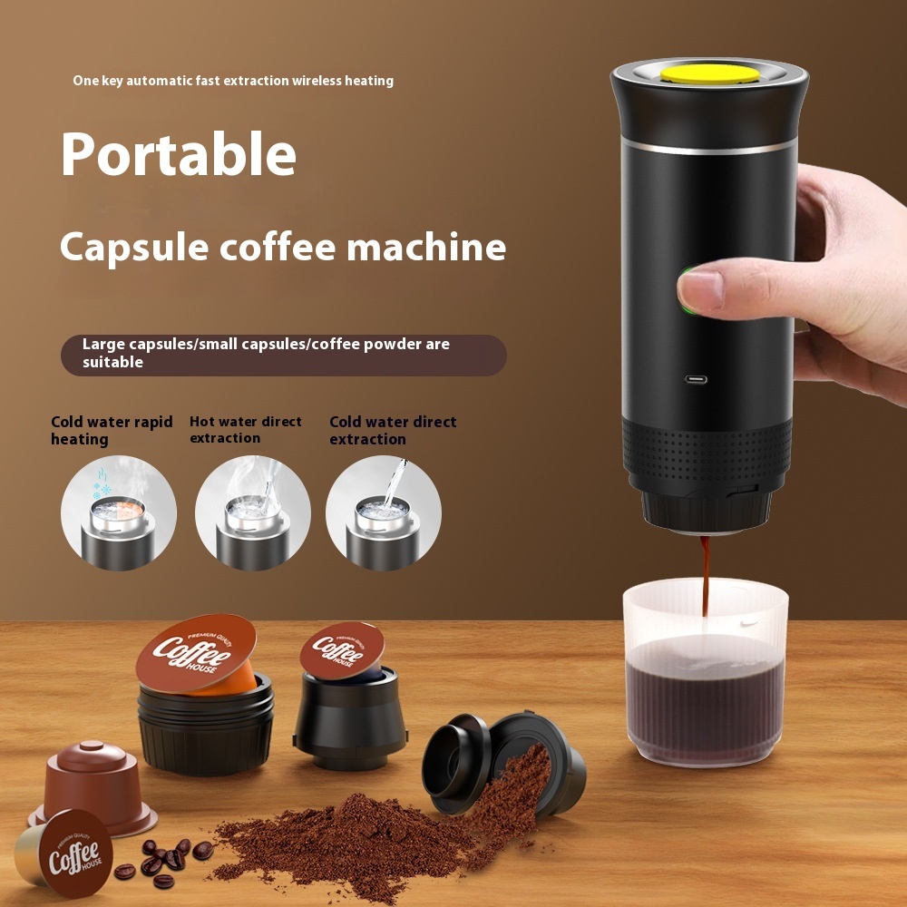 Electric Grinder Coffee Travel Handy 3 In1 Espresso Portable Coffee Espresso Maker Machine Cafe Portable Capsule Coffee Machine Kitchen Gadgets – Image 6
