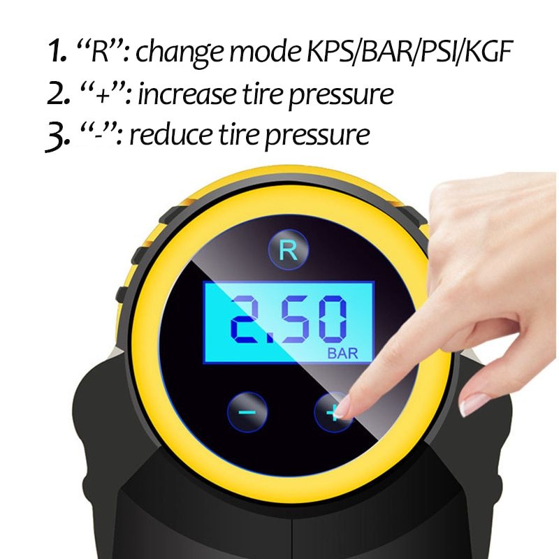 Automatic Portable Handheld Digital LED Smart Car Air Compressor – Image 2