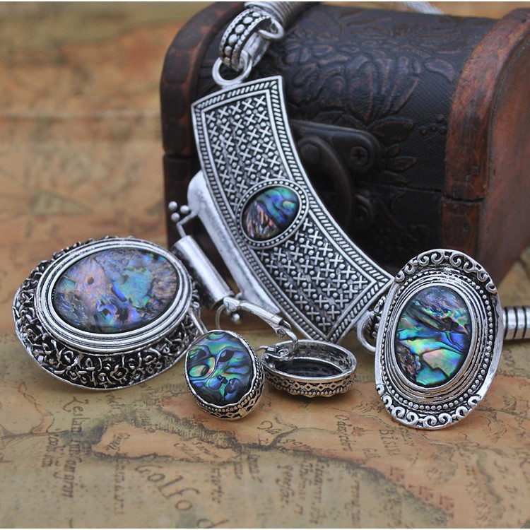 Three-piece ring earrings neck jewelry – Image 4