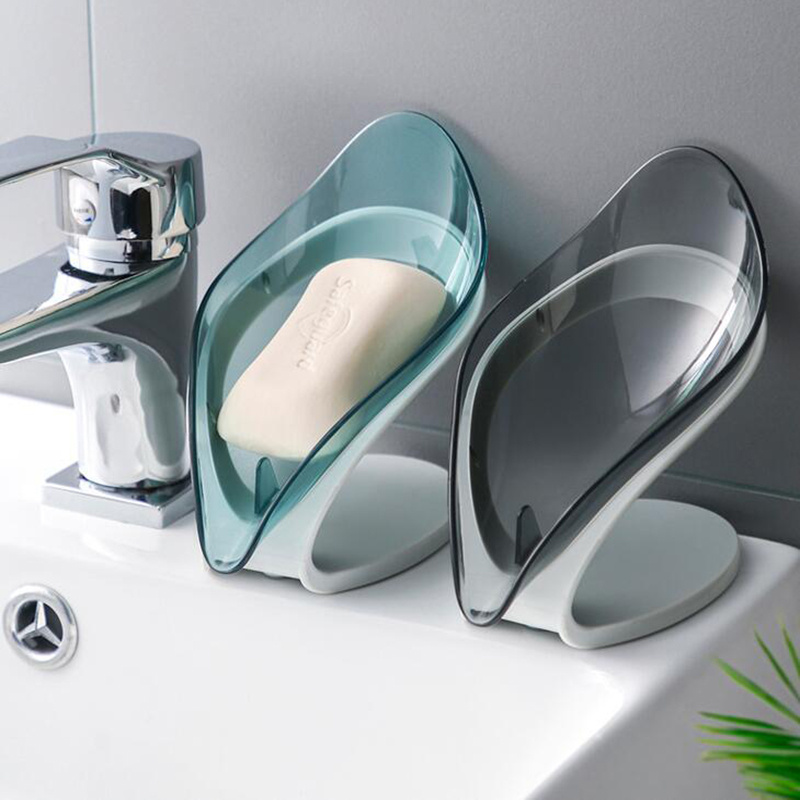 Bathroom Soap Holder Leaf Shape Soap Box Kitchen Dish Storage Box Non-slip Drain Soap Storage Case Container Bathroom Accessorie – Image 3