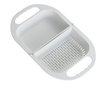 Folding Drain Basket Leaking Fruit Box Vegetable Container Drain Rack Sink with Handle Storage Baskets – Image 8
