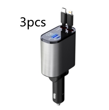 Metal Car Charger 100W Super Fast Charging Car Cigarette Lighter USB And TYPE-C Adapter – Image 2