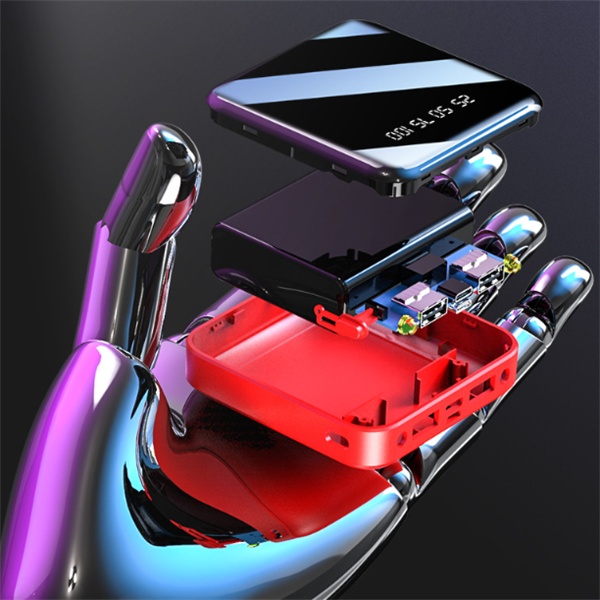 Mini Power Bank 20000 MAh Portable Mirror Digital Display Power Bank – Image 2