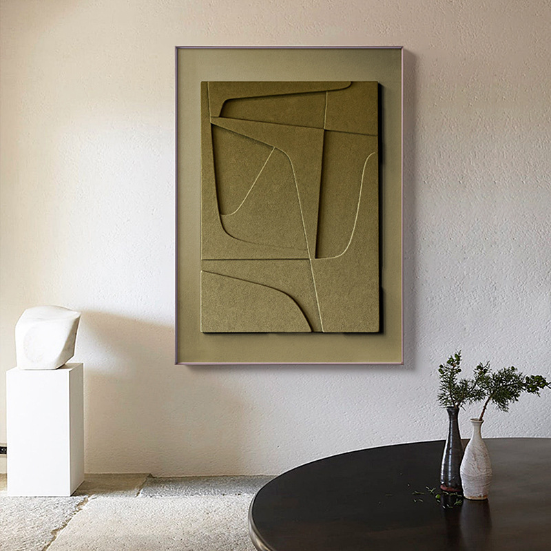 Three-dimensional Abstract Silent Style Geometric Morandi Hanging Painting – Image 5