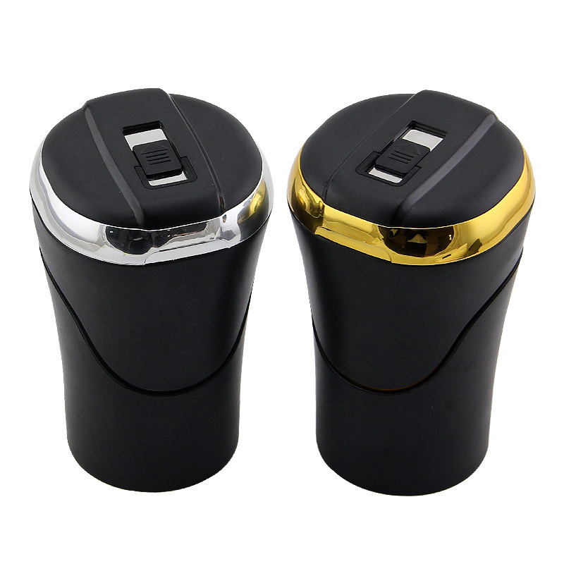 Push-pull Lighter Accessories Smokeless Detachable USB Rechargable Car Ashtray Home Portable Smell Proof With Lid LED Blue Light – Image 3