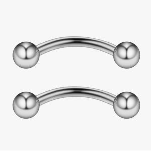 Stainless Steel Brow Nail Curved Rod Ball Piercing Jewelry